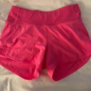LULULEMON speed up 4” shorts hot pink